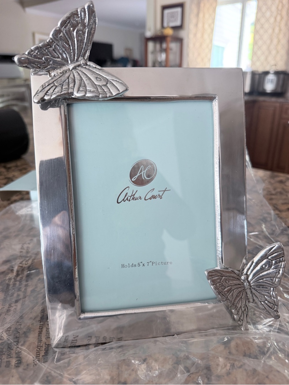 Butterfly Silver Tone Metal Matte Picture Frame
By Arthur Court Designs